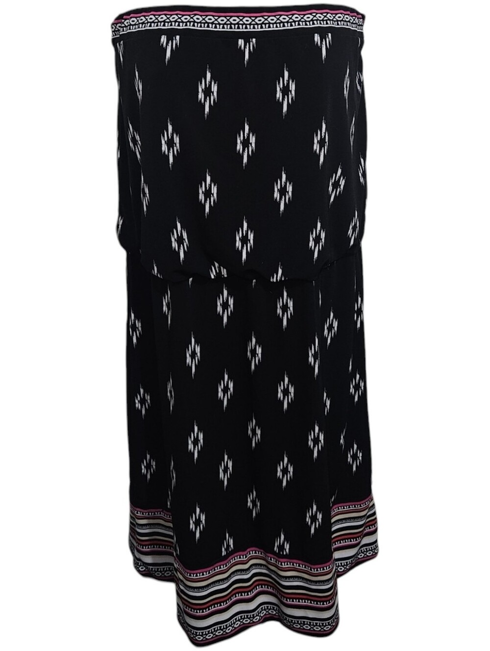 WHBM Strapless Fit & Flare Mix Print Dress